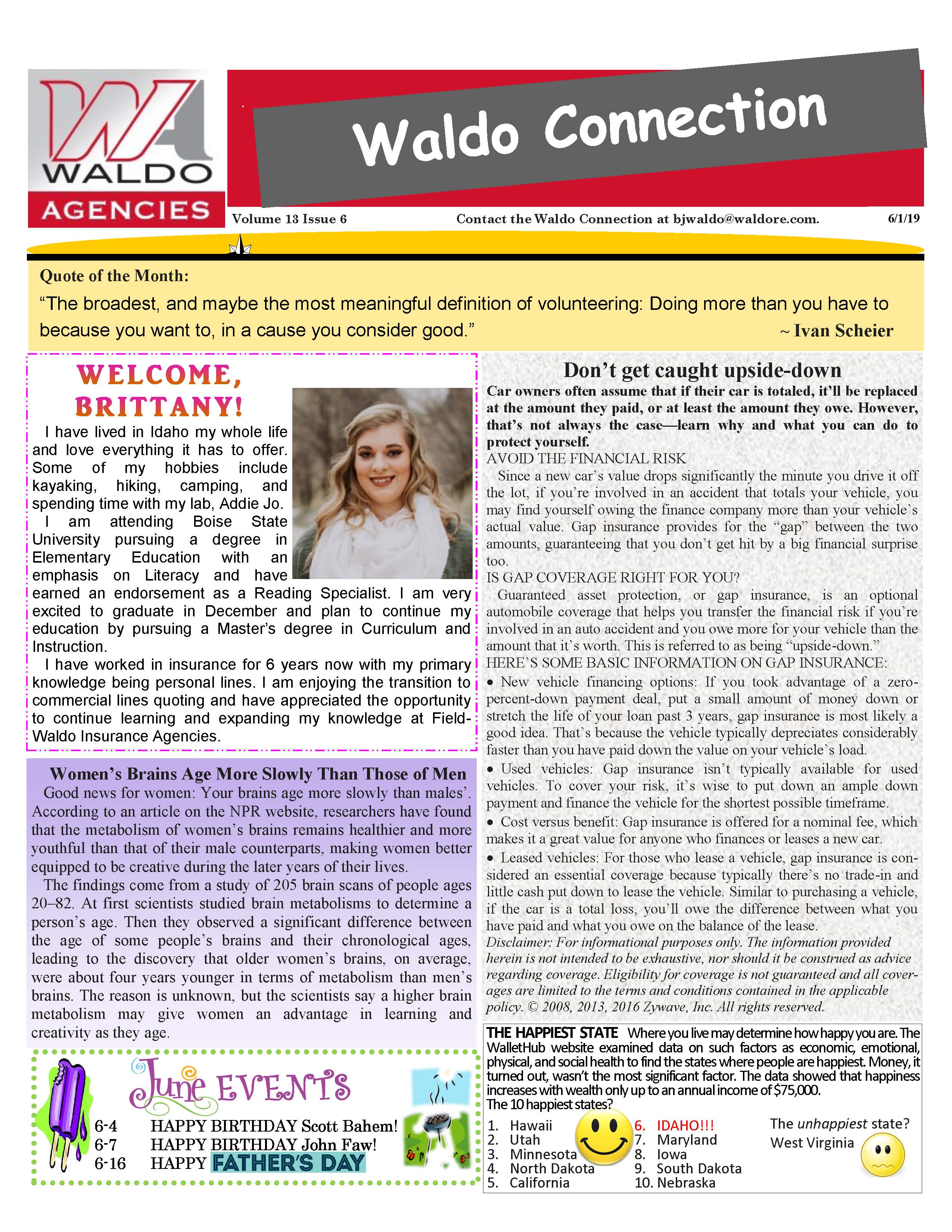 June 2019 Newsletter Waldo Real Estate